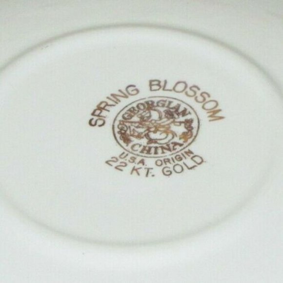 Georgian China Spring Blosdom 4 Coffee Cups & Saucers Vintage Teacups - Picture 10 of 13